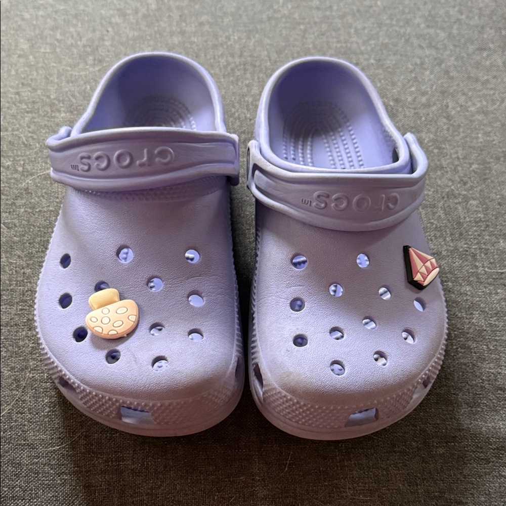 CROCS Kids Lavender Sandals with Fun Charms